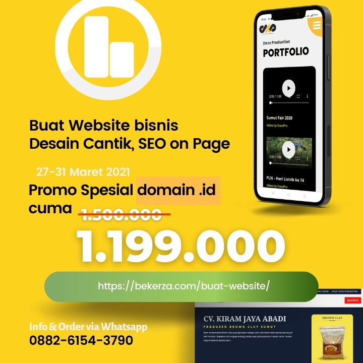 Promo Buat website maret gambar desain promo buat website dengan background warna kuning untuk menarik perhatian.