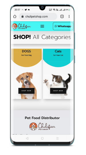 buat website toko online chulipetshop yang menajdi distrributor petshop medan